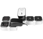 Bloc multiprises flexible, 5 prises, noir/blanc