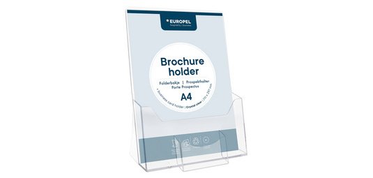 Porte-brochures, A4, avec compartiment pour cartes