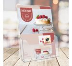 Porte-brochures, A4, avec compartiment pour cartes