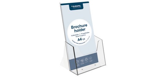 Porte-brochures, 1/3 A4 portrait, transparent