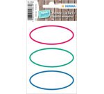 Étiquette de cuisine HOME, oval, bord coloré