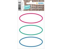 Étiquette de cuisine HOME, oval, bord coloré