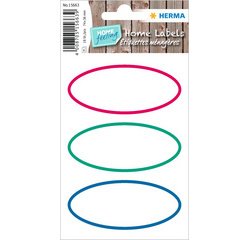 Étiquette de cuisine HOME, oval, bord coloré