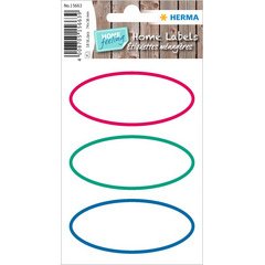 Étiquette de cuisine HOME, oval, bord coloré