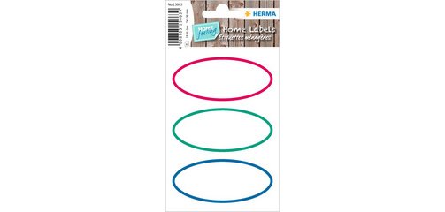 Étiquette de cuisine HOME, oval, bord coloré
