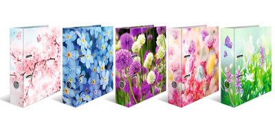 Assortiment de classeurs à motifs 'Fleurs'