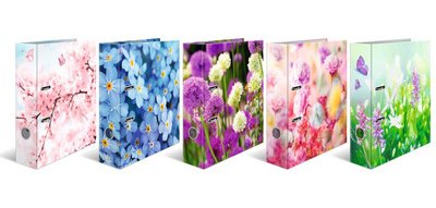 Assortiment de classeurs à motifs 'Fleurs'