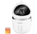 Caméra IP Smart Wi-Fi, compatible Tuya, blanc