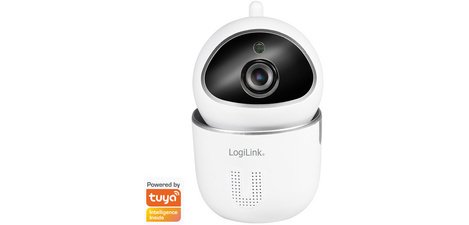 Caméra IP Smart Wi-Fi, compatible Tuya, blanc