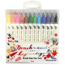 PentelArts Feutre pinceau BrushSignPen Twin, set de 12