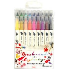 PentelArts Feutre pinceau BrushSignPen Twin, set de 18