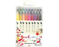 Penseelstift PentelArts BrushSignPen Twin - set van 24 stuks