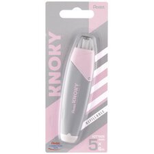 Ruban de correction rétractable et rechargeable KNOKY. Ruban de 5mm x 6m. Corps gris. En blister