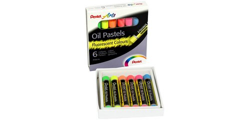 PentelArts Oil Pastels PHN-F6, set of 6, fluorescent