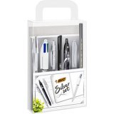 BICWriting Kit  'SILVER'  with notebook, 8 pieces