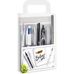 BICWriting Kit  'SILVER'  with notebook, 8 pieces