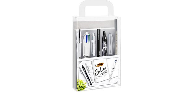 BICWriting Kit  'SILVER'  with notebook, 8 pieces