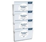 Porte-brochures mural, A4 paysage, transparent