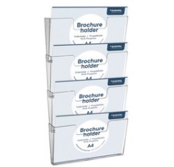 Porte-brochures mural, A4 paysage, transparent