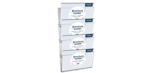 Porte-brochures mural, A4 paysage, transparent