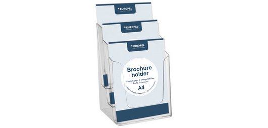 Porte-brochures, A4 portrait, transparent