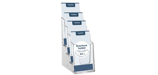 Porte-brochures, 1/3 A4 portrait, transparent
