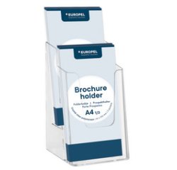 Porte-brochures, 1/3 A4 portrait, transparent