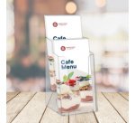 Porte-brochures, 1/3 A4 portrait, transparent