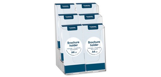 Porte-brochures, 1/3 A4 portrait, transparent