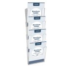 Porte-brochures mural, A4 portrait, transparent