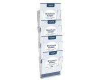 Porte-brochures mural, A4 portrait, transparent