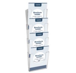 Porte-brochures mural, A4 portrait, transparent