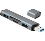 Hub USB 3.2 Gen2, avec lecteur de carte, 2 ports