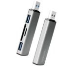 Hub USB 3.2 Gen2, avec lecteur de carte, 2 ports