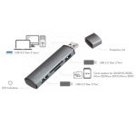 Hub USB 3.2 Gen2, avec lecteur de carte, 2 ports