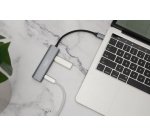 Hub USB-C, 4 ports, 2x USB A + 2x USB-C, gris foncé