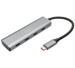 Hub USB-C, 4 ports, 4x USB C 3.1 Gen 1, gris foncé