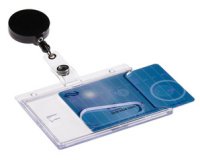 Porte-badge Europel fermé avec enrouleur 54x85mm 10 pièces