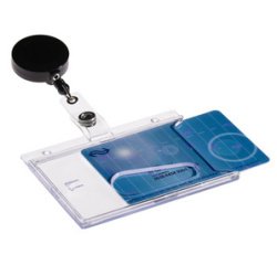 Porte-badge Europel fermé avec enrouleur 54x85mm 10 pièces