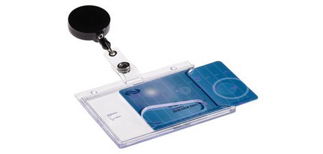 Porte-badge, fermé, avec enrouleur, 54 x 85 mm