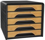 CEP Bloc de classement Smoove Silva, 5 tiroirs, noir/bambou
