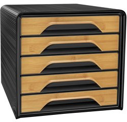 CEP Bloc de classement Smoove Silva, 5 tiroirs, noir/bambou