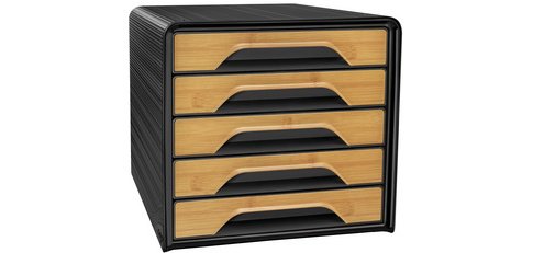 CEP Bloc de classement Smoove Silva, 5 tiroirs, noir/bambou