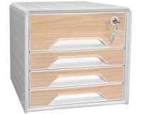 CEP Bloc de classement Smoove SECURE Silva, 4 tiroirs, blanc