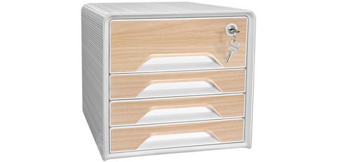 CEP Bloc de classement Smoove SECURE Silva, 4 tiroirs, blanc