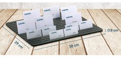 Présentoir pour cartes de visite, plastique, noir