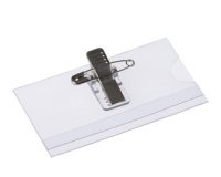 Porte-nom, avec pince combinée, 60 x 90 mm