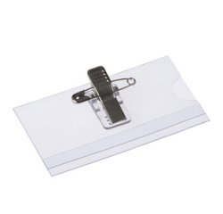 Porte-nom, avec pince combinée, 40 x 75 mm