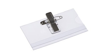 Porte-nom, avec pince combinée, 40 x 75 mm