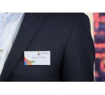 Porte-nom, avec pince combinée, 40 x 75 mm